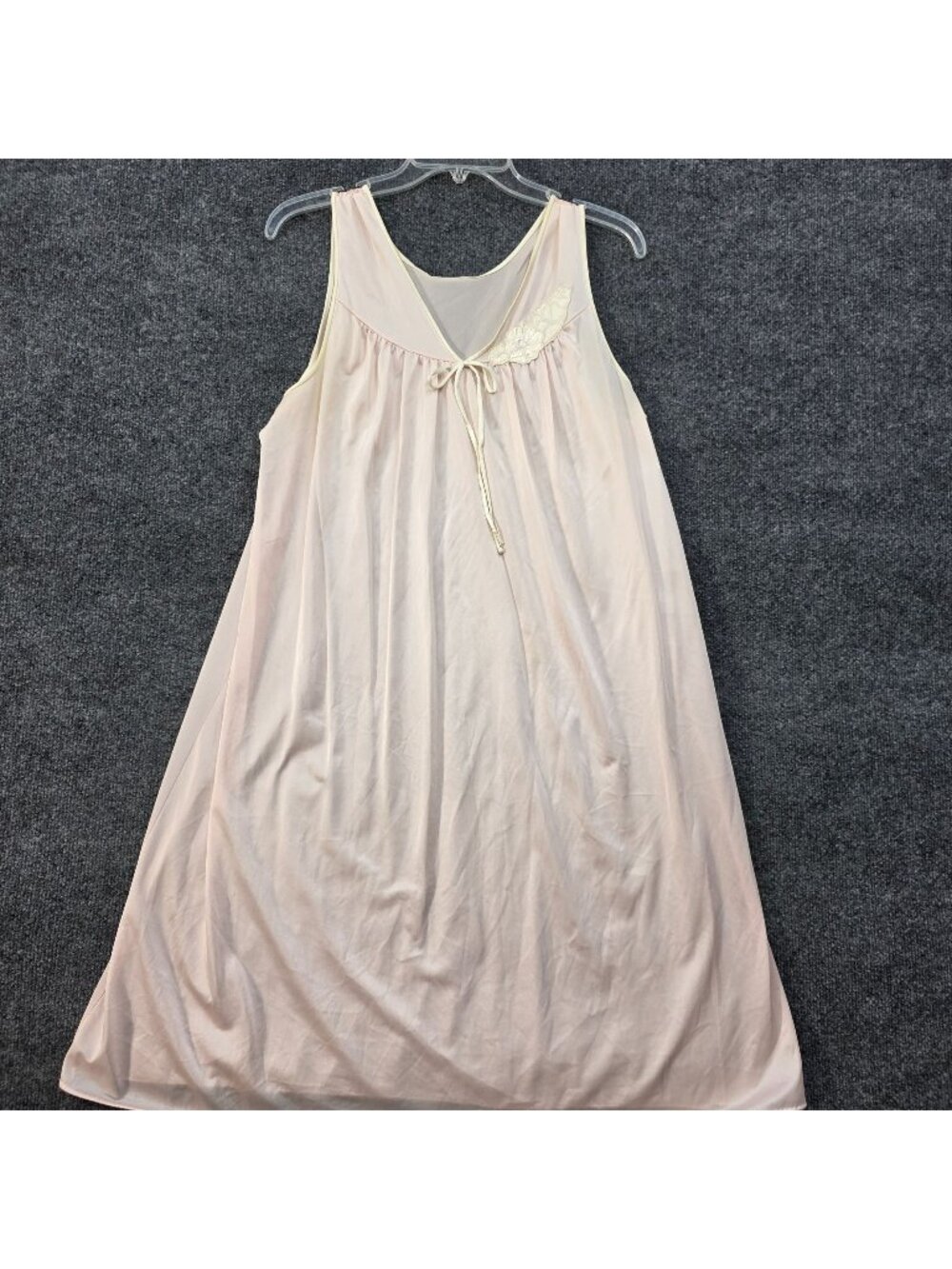 Vintage Lorraine Lace Applique Nightgown M Pink Romantic Lingerie USA Coquette